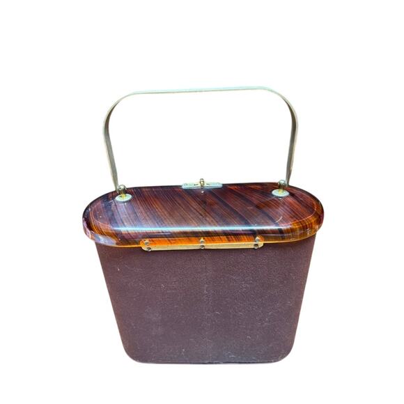 RARE!! VTG 1950 Toro N.Y.C. Lucite Embellished Poodle Purse Felted Wool - Picture 3 of 16